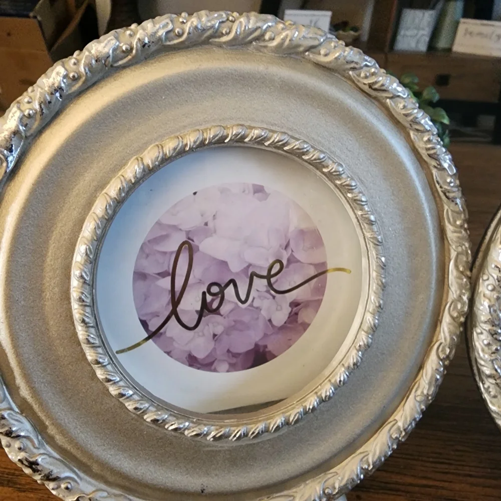 2pc Set of Round Braided Monochromatic Picture Frames - Picture 2 of 11